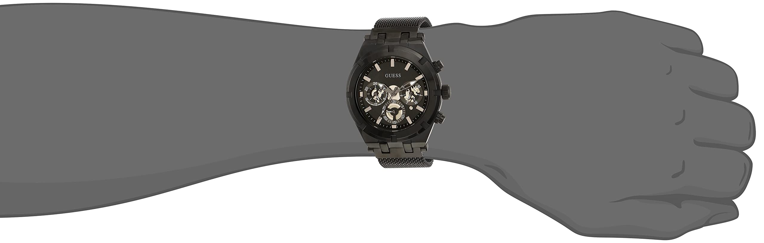 Foto 2 | Reloj Guess Para Hombre Con Correa Y Esfera Negras, Caja De 44,0 Mm - Venta Internacional.