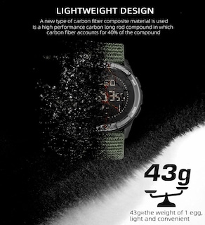 Foto 3 | Reloj North Edge De Fibra De Carbono Para Hombre, Resistente Al Agua, 50 M - Venta Internacional.