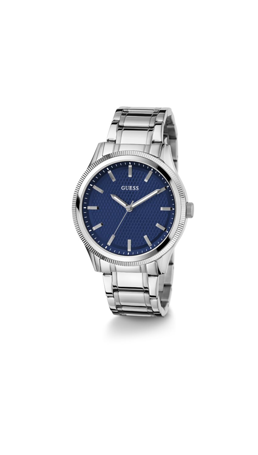 Foto 2 | Reloj Guess Para Hombre En Tono Plateado Con Esfera Azul, Caja De 44 Mm Y Pulsera De 20 Cm - Venta Internacional.