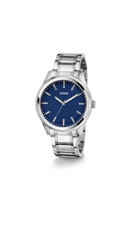 Foto 2 | Reloj Guess Para Hombre En Tono Plateado Con Esfera Azul, Caja De 44 Mm Y Pulsera De 20 Cm - Venta Internacional.