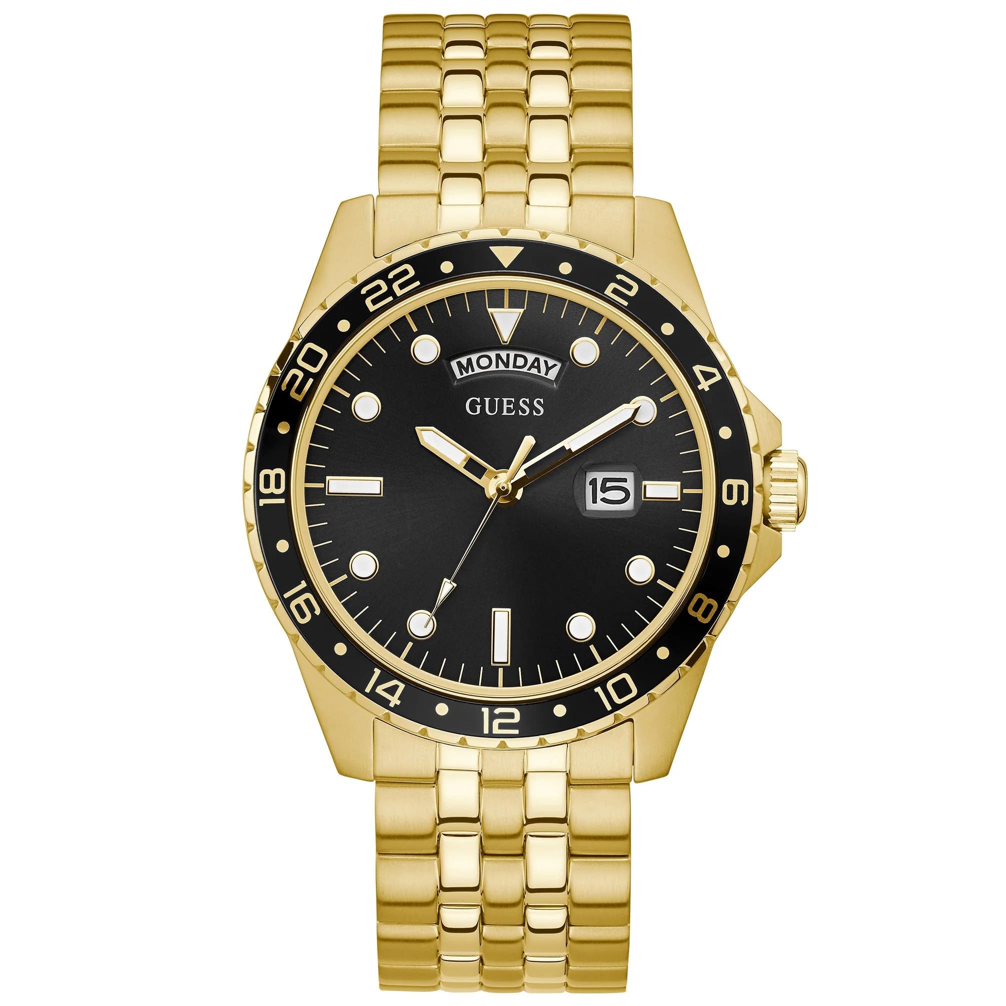 Foto 2 pulgar | Reloj Guess Dress Day-date De 44 Mm Para Hombre, Negro Y Dorado - Venta Internacional.