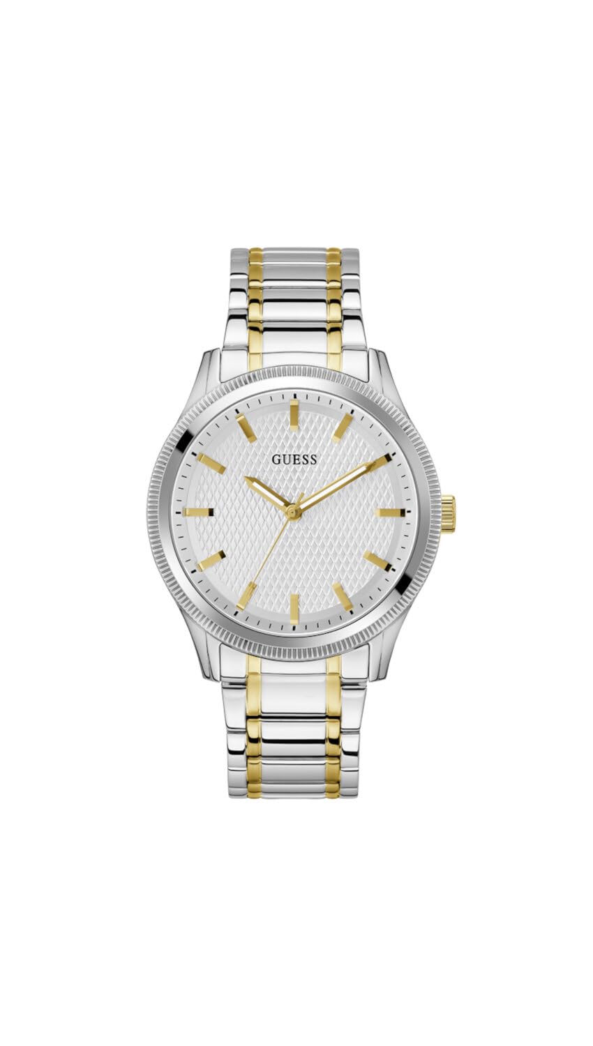 Foto 2 pulgar | Reloj Guess Para Hombre, Pulsera Bicolor, 44 Mm, Esfera Plateada - Venta Internacional.