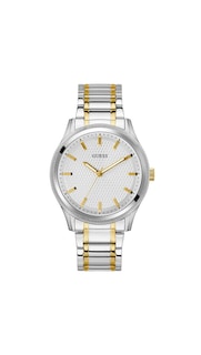 Foto 1 | Reloj Guess Para Hombre, Pulsera Bicolor, 44 Mm, Esfera Plateada - Venta Internacional.