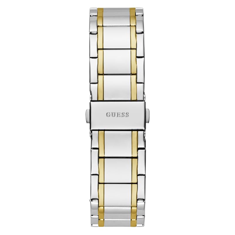 Foto 4 pulgar | Reloj Guess Para Hombre, Pulsera Bicolor, 44 Mm, Esfera Plateada - Venta Internacional.