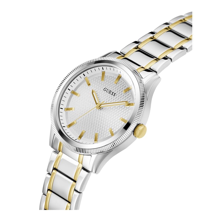 Foto 4 | Reloj Guess Para Hombre, Pulsera Bicolor, 44 Mm, Esfera Plateada - Venta Internacional.