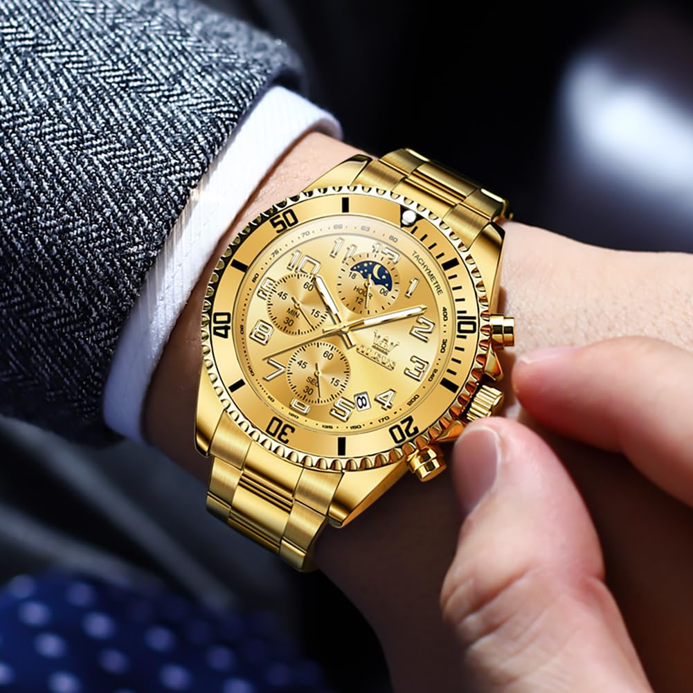 Foto 2 | Reloj Olevs Chronograph Big Face Impermeable Para Hombre - Venta Internacional.
