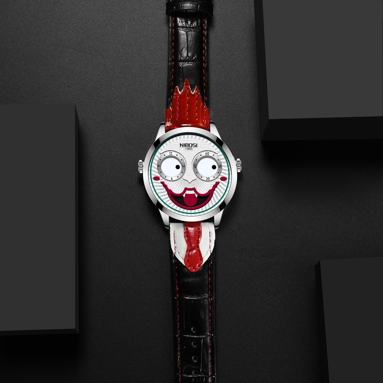 Foto 5 pulgar | Reloj Analógico Nibosi Clown Quartz Para Hombre Con Correa De Piel - Venta Internacional.