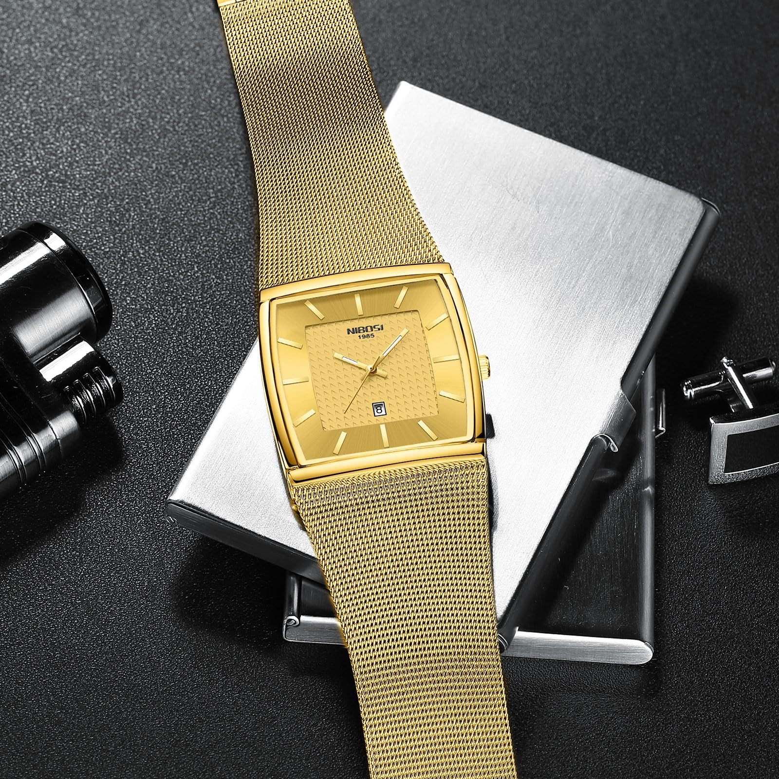 Foto 6 pulgar | Reloj Nibosi Business Square Military Waterproof Para Hombre - Venta Internacional.