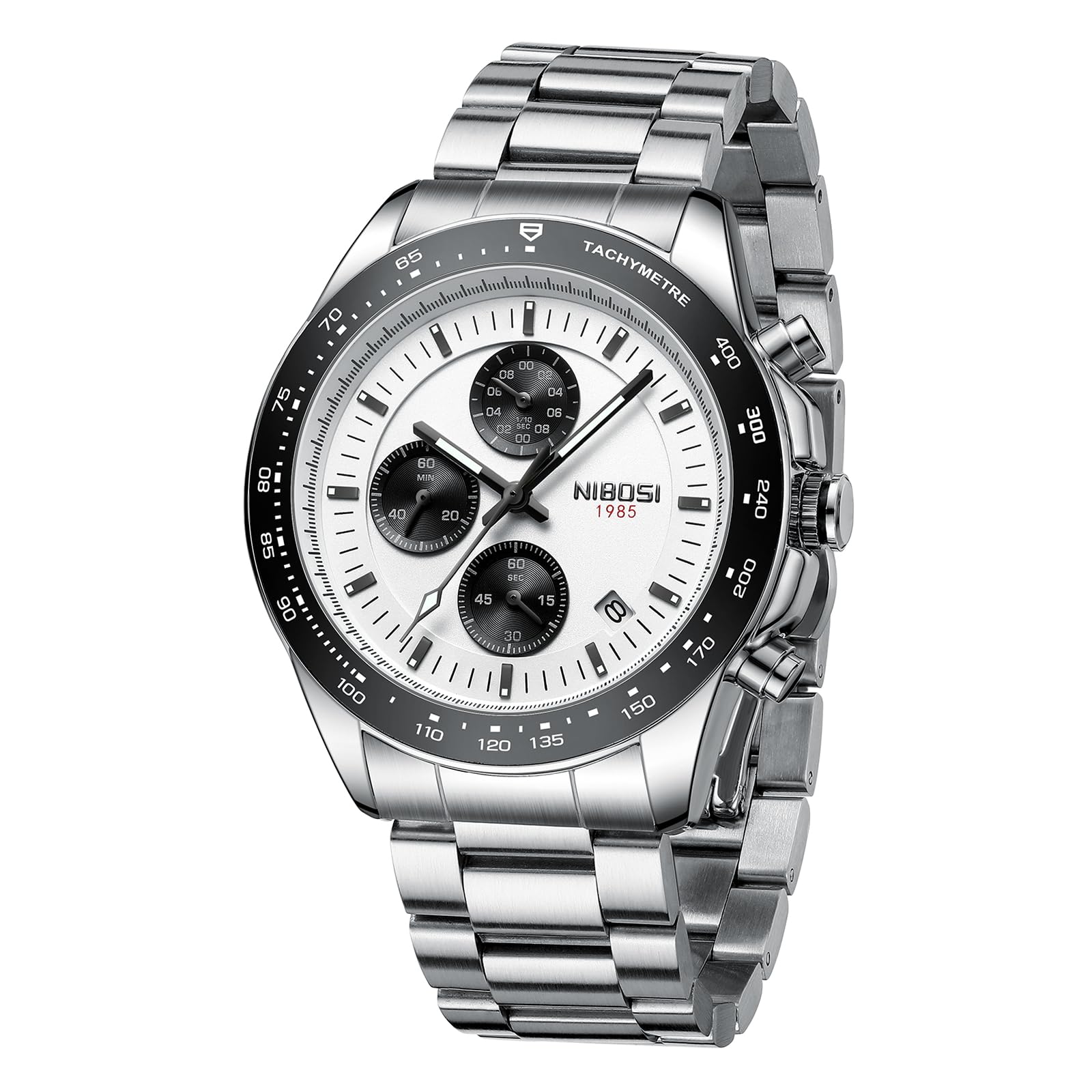 Foto 2 pulgar | Reloj Nibosi Cronógrafo Analógico De Cuarzo De Acero Inoxidable Para Hombre - Venta Internacional.