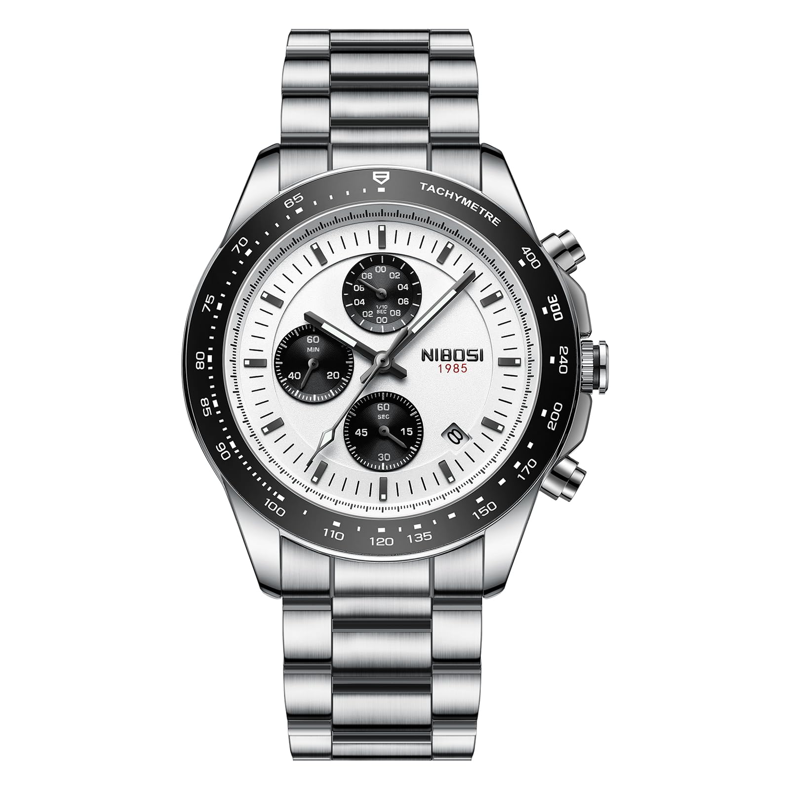 Foto 3 pulgar | Reloj Nibosi Cronógrafo Analógico De Cuarzo De Acero Inoxidable Para Hombre - Venta Internacional.