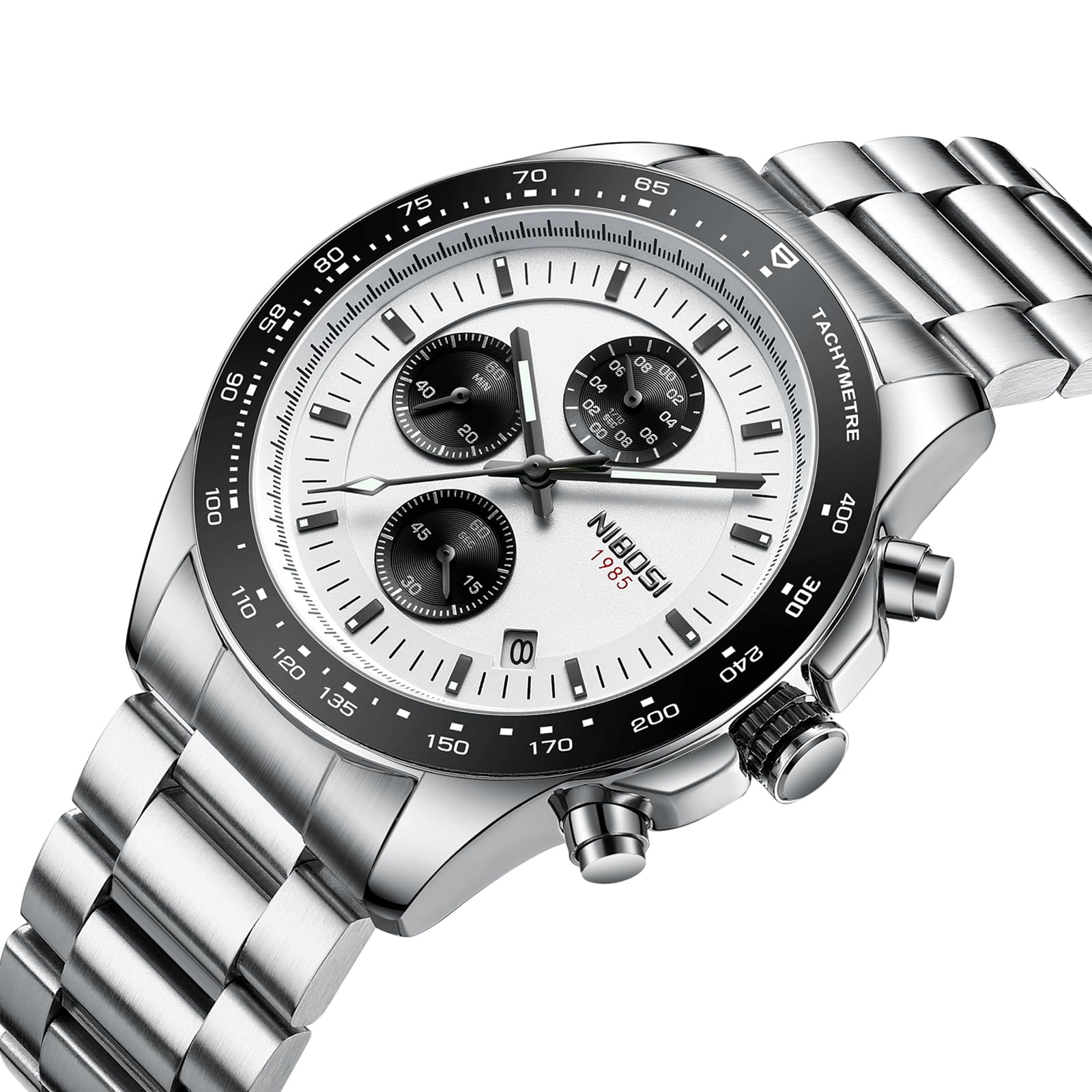 Foto 4 pulgar | Reloj Nibosi Cronógrafo Analógico De Cuarzo De Acero Inoxidable Para Hombre - Venta Internacional.