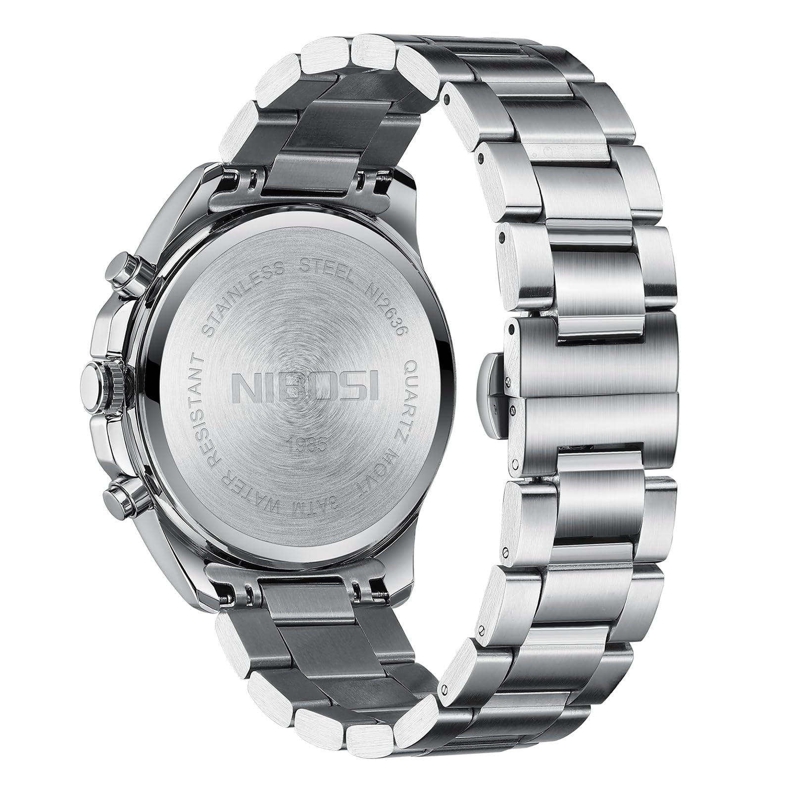 Foto 5 pulgar | Reloj Nibosi Cronógrafo Analógico De Cuarzo De Acero Inoxidable Para Hombre - Venta Internacional.
