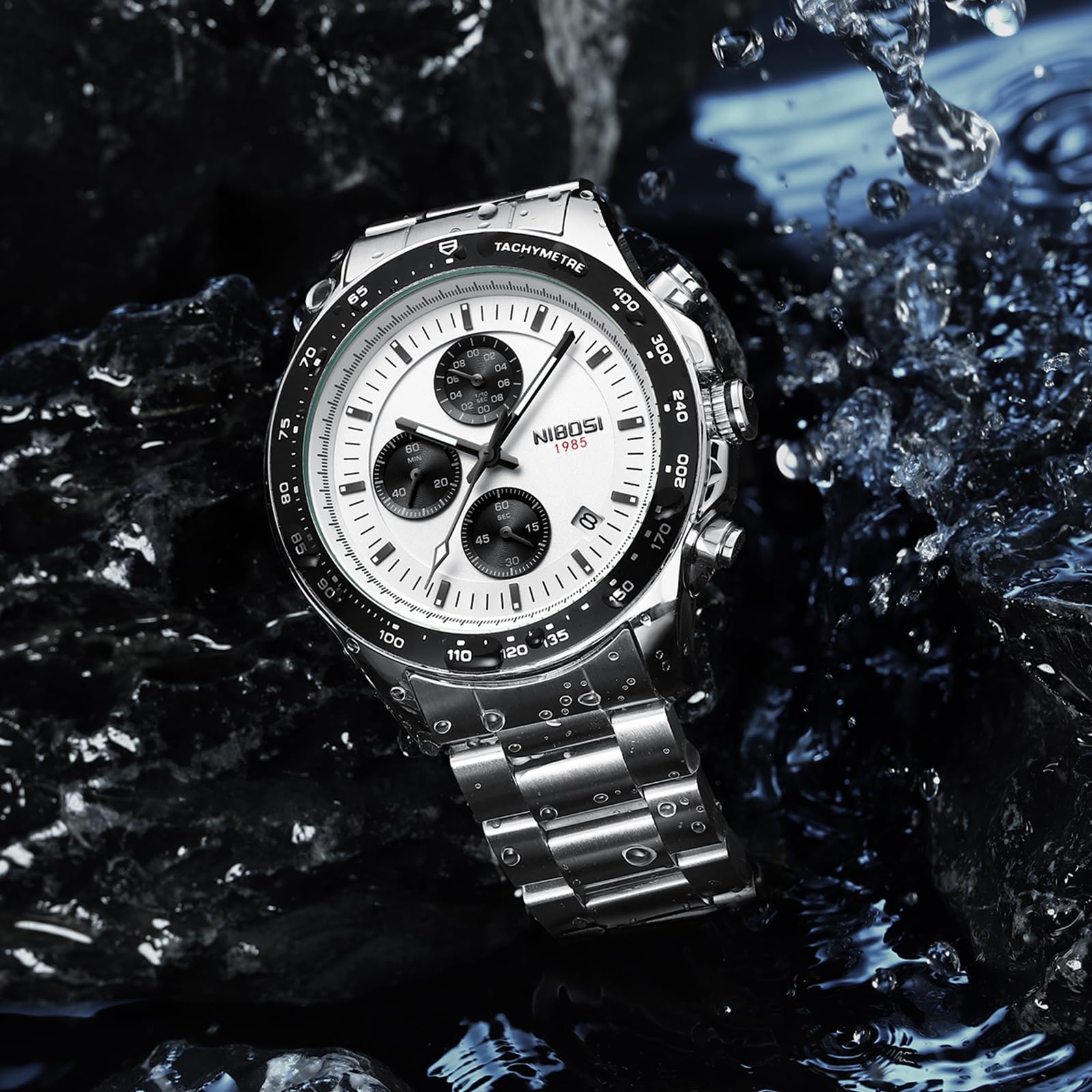 Foto 6 | Reloj Nibosi Cronógrafo Analógico De Cuarzo De Acero Inoxidable Para Hombre - Venta Internacional.