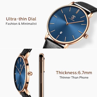 Foto 2 | Reloj L Lavaredo Para Hombre Llavaredo De Piel Extremadamente Fina - Venta Internacional.