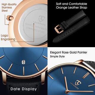 Foto 6 | Reloj L Lavaredo Para Hombre Llavaredo De Piel Extremadamente Fina - Venta Internacional.