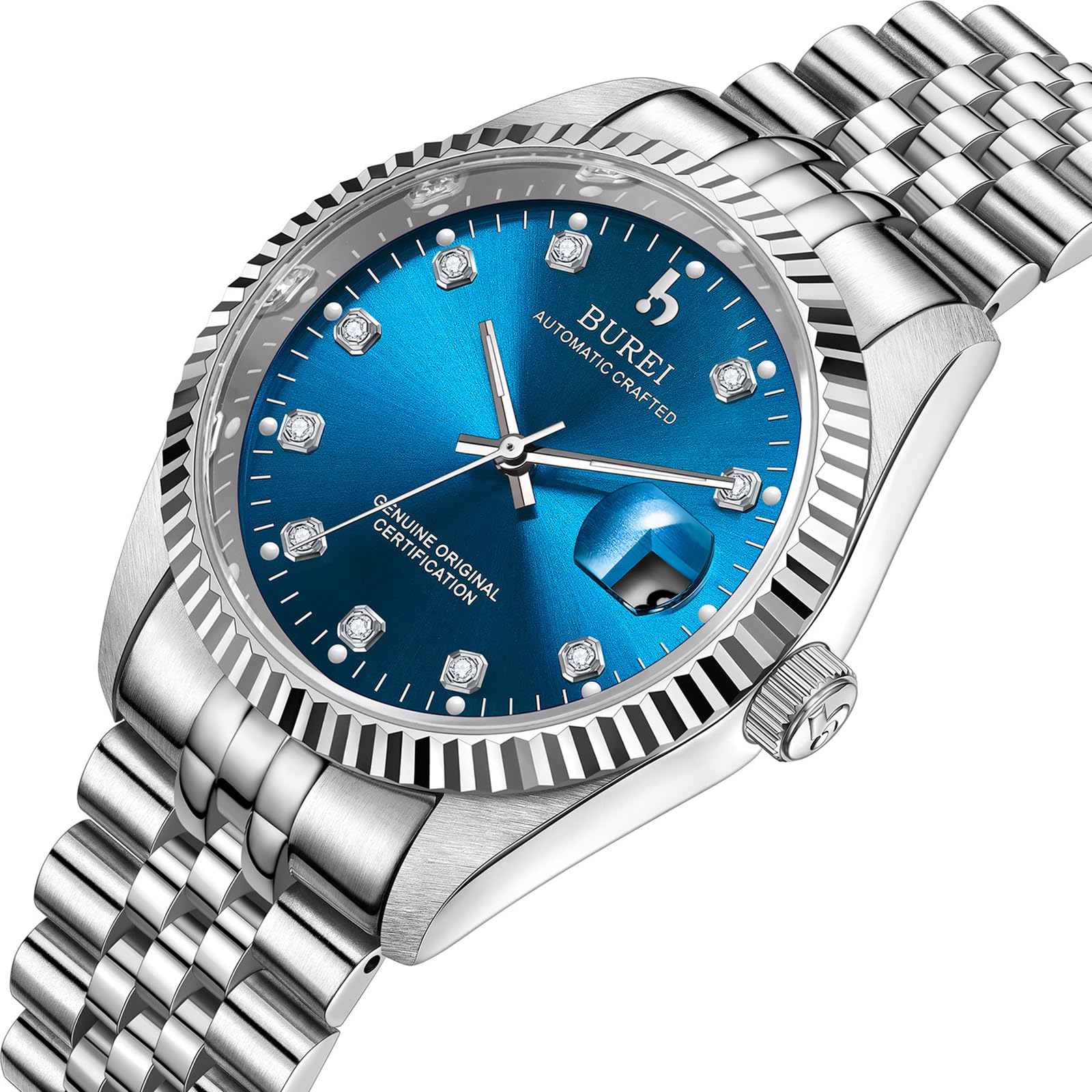 Foto 3 pulgar | Reloj Mecánico Automático Burei De Acero Inoxidable Para Hombre - Venta Internacional.