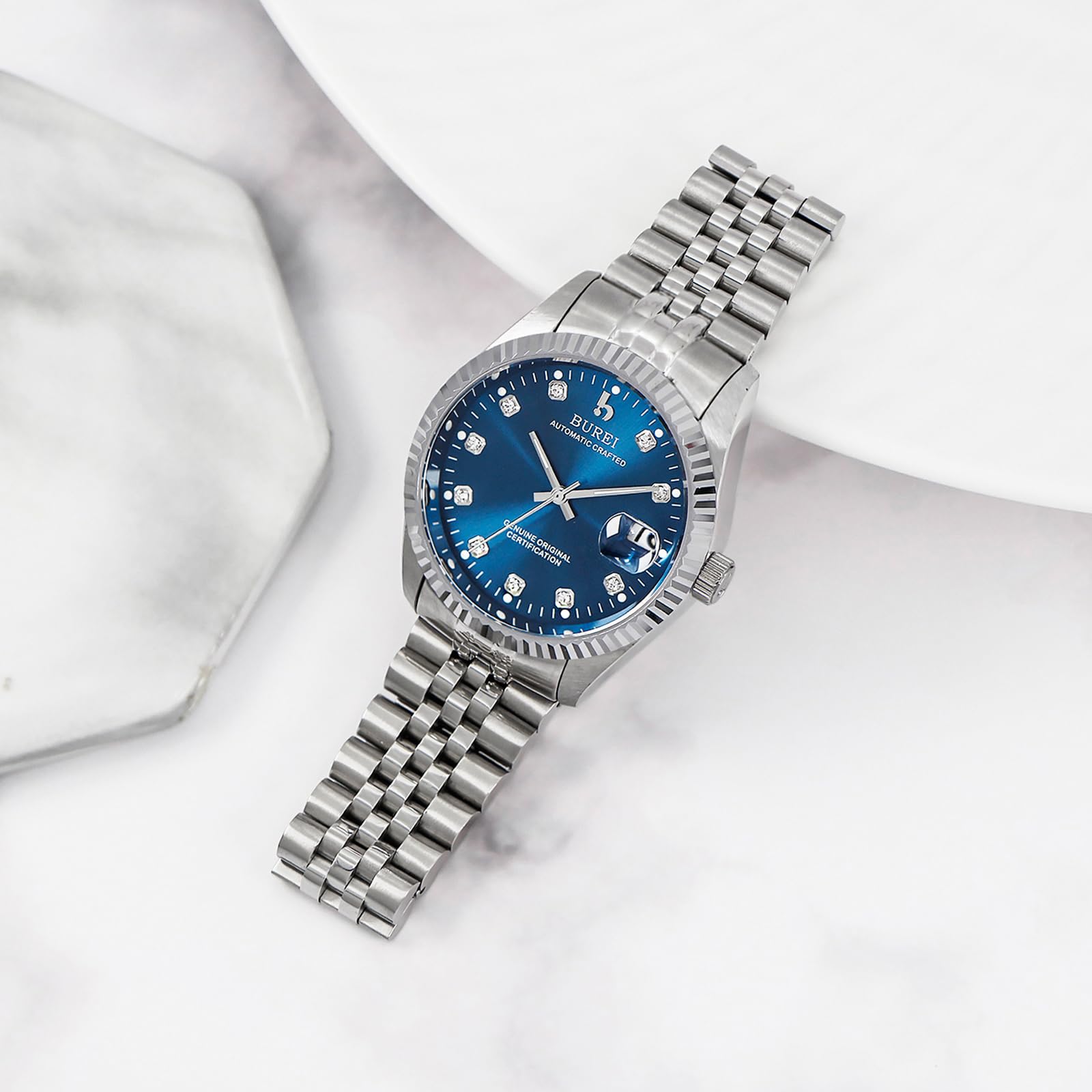 Foto 4 | Reloj Mecánico Automático Burei De Acero Inoxidable Para Hombre - Venta Internacional.