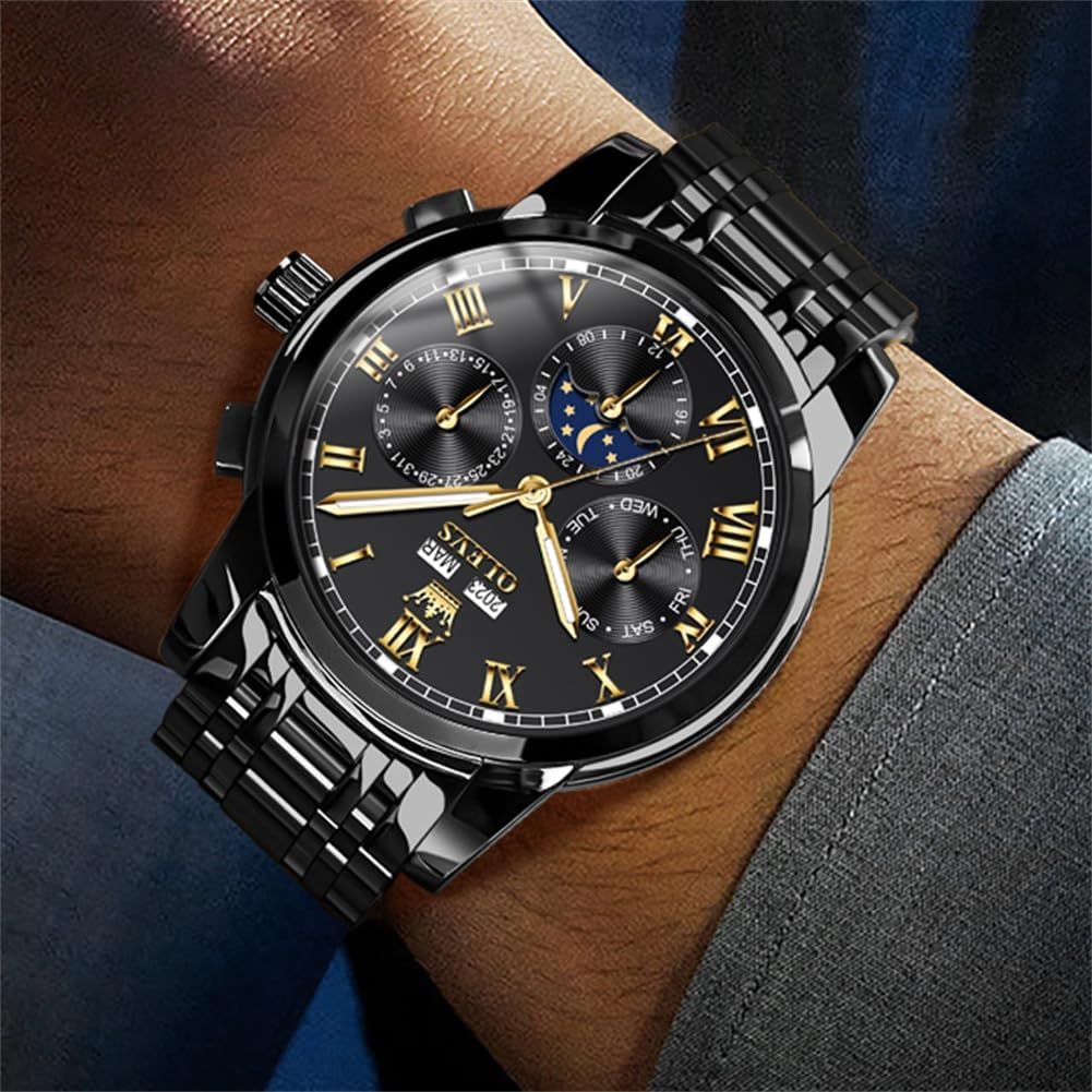 Foto 4 | Reloj Olevs Automático Para Hombre, Mecánico, Automático, Negro - Venta Internacional.