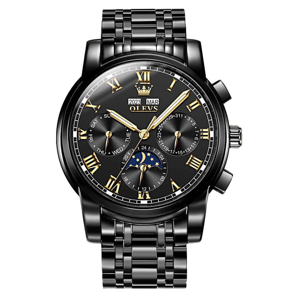 Foto 6 | Reloj Olevs Automático Para Hombre, Mecánico, Automático, Negro - Venta Internacional.