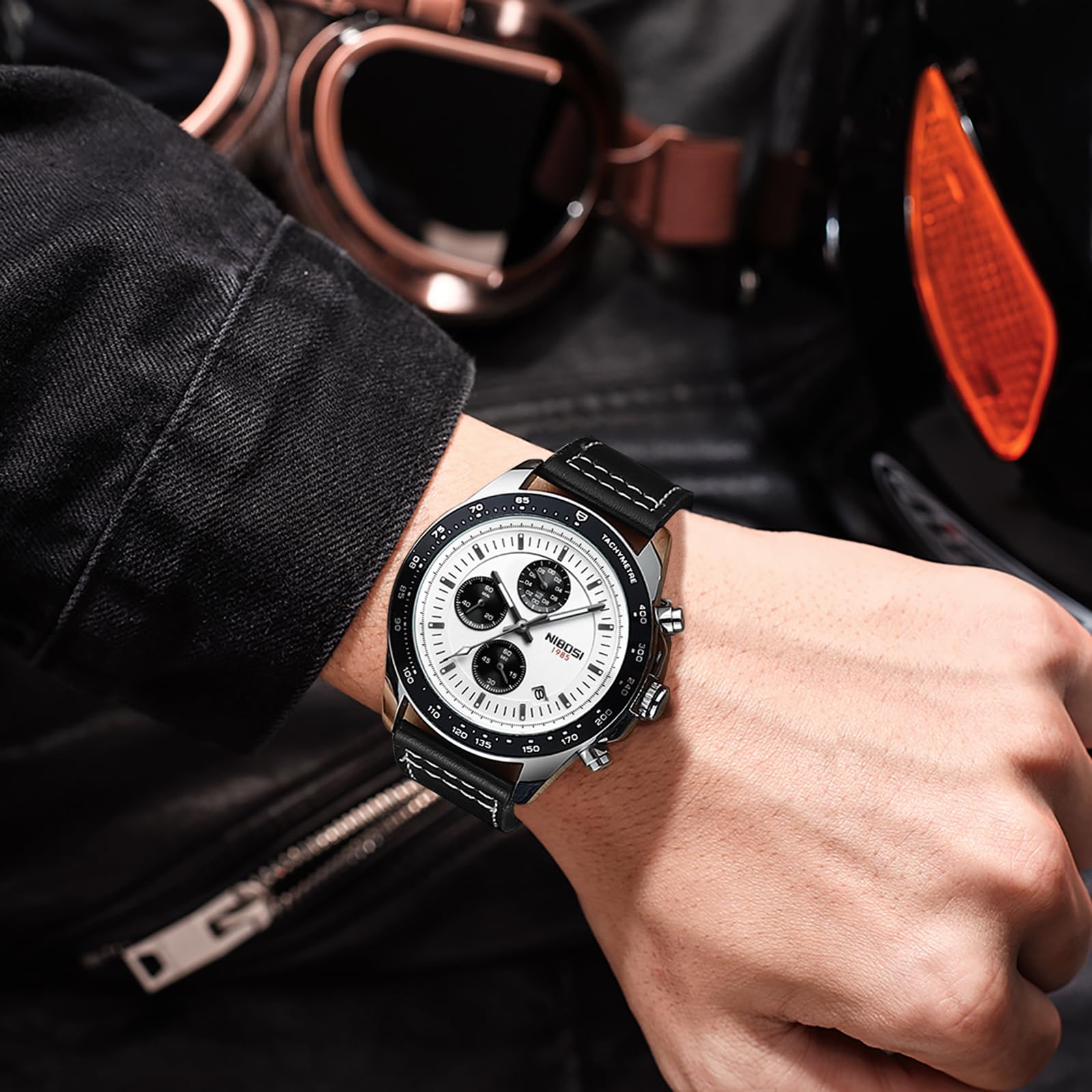 Foto 7 pulgar | Reloj Nibosi Analog Chronograph Quartz Leather Para Hombre - Venta Internacional.
