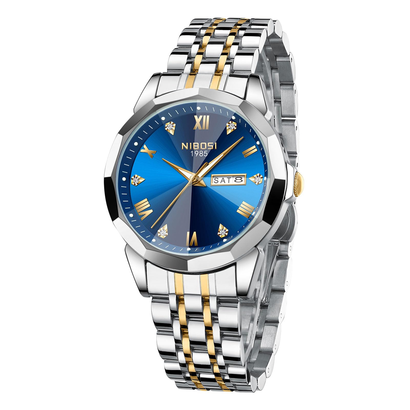 Foto 1 | Reloj Nibosi Analógico Impermeable Diamond Day-date Para Hombre - Venta Internacional.