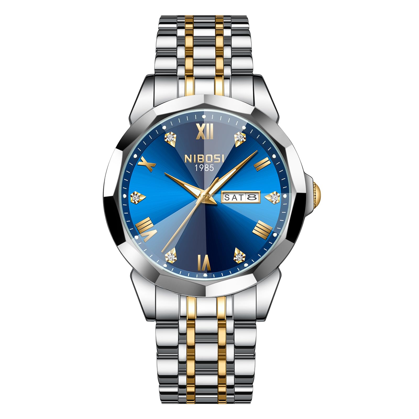 Foto 3 pulgar | Reloj Nibosi Analógico Impermeable Diamond Day-date Para Hombre - Venta Internacional.