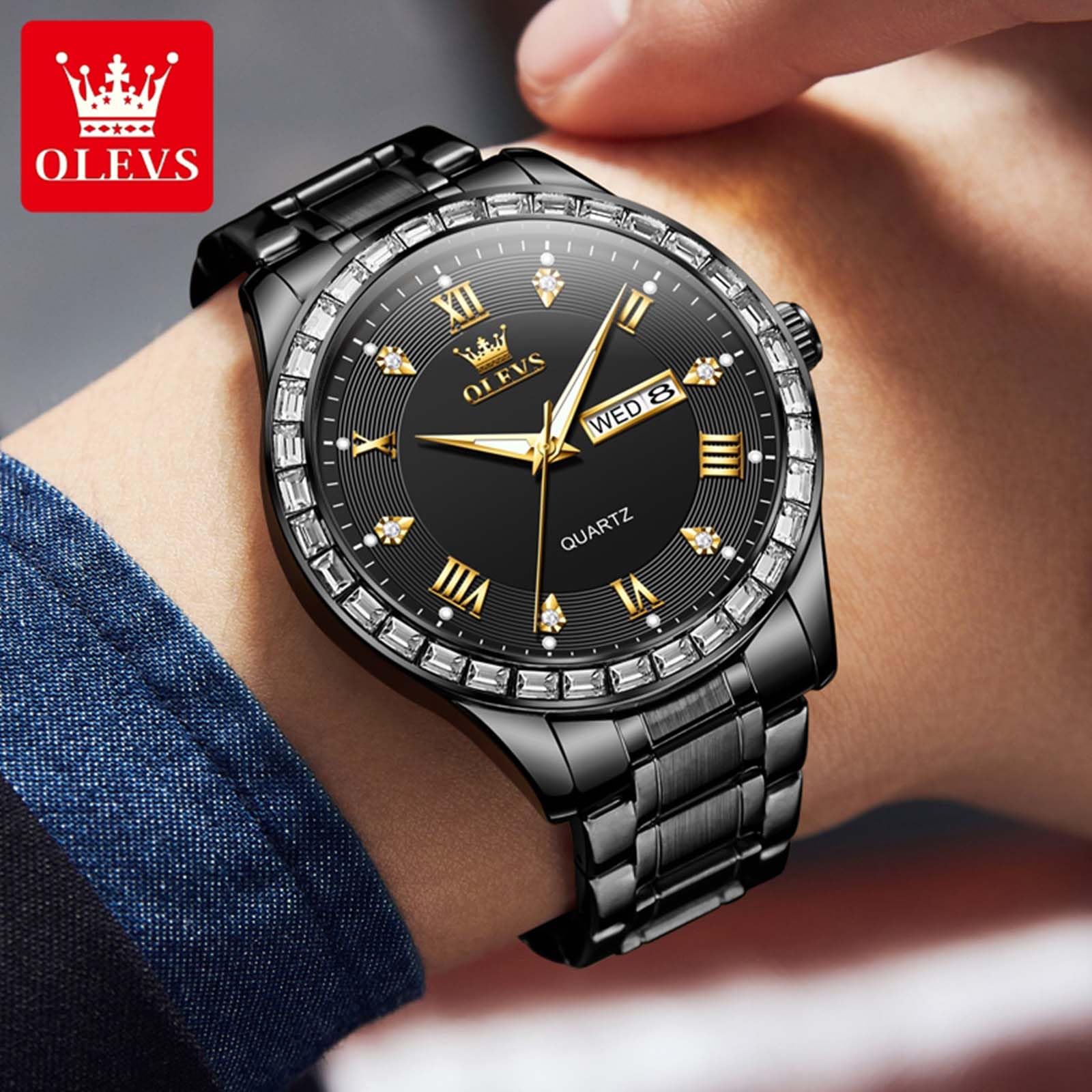 Foto 3 pulgar | Reloj Olevs De Acero Inoxidable Impermeable De Lujo A La Moda Para Hombre - Venta Internacional.