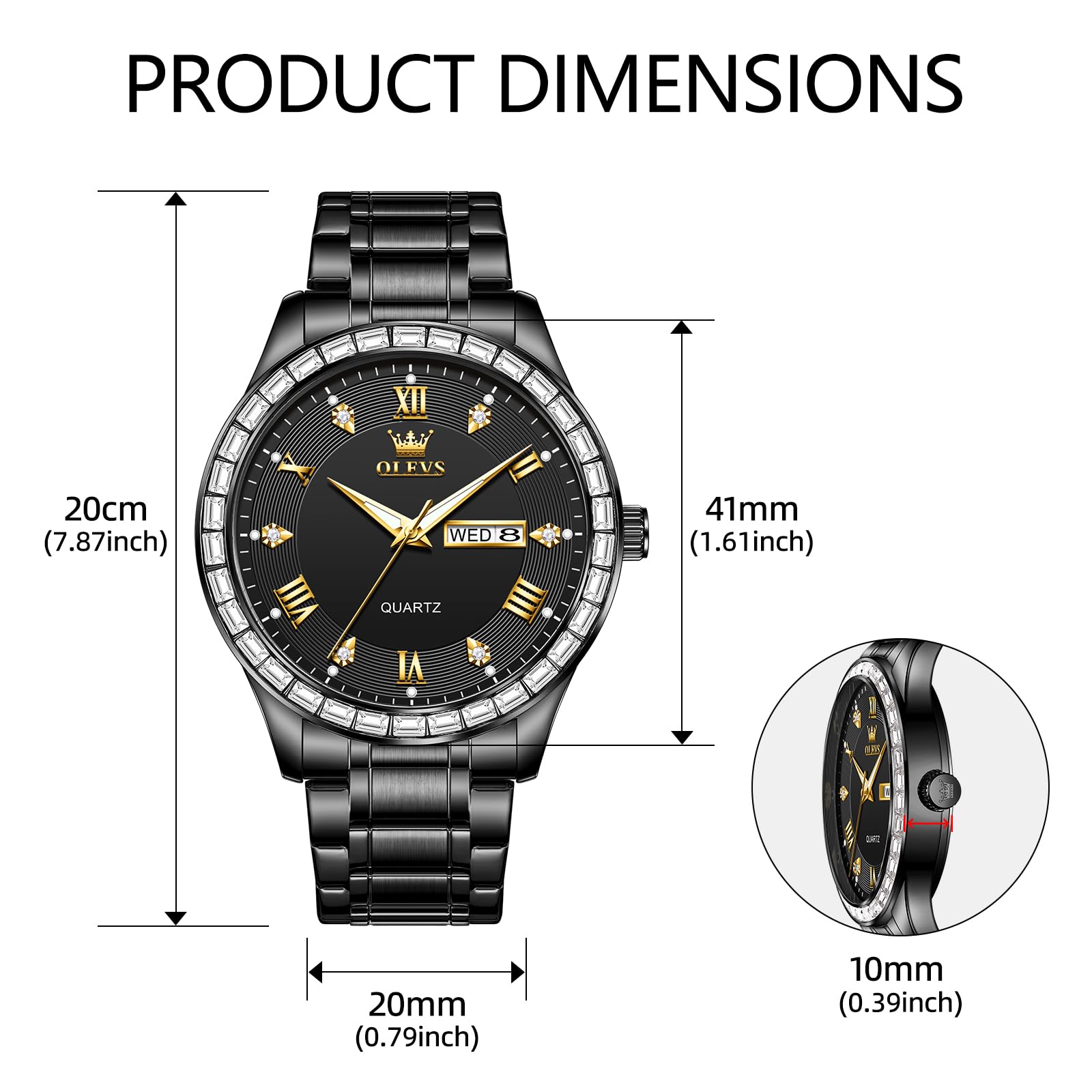 Foto 5 pulgar | Reloj Olevs De Acero Inoxidable Impermeable De Lujo A La Moda Para Hombre - Venta Internacional.