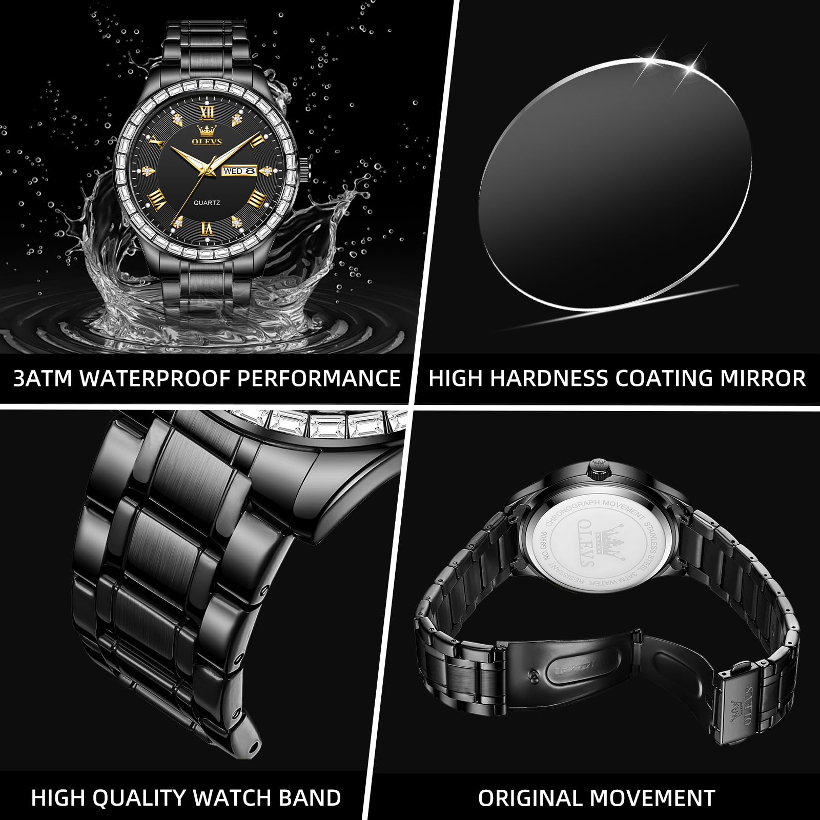 Foto 7 pulgar | Reloj Olevs De Acero Inoxidable Impermeable De Lujo A La Moda Para Hombre - Venta Internacional.