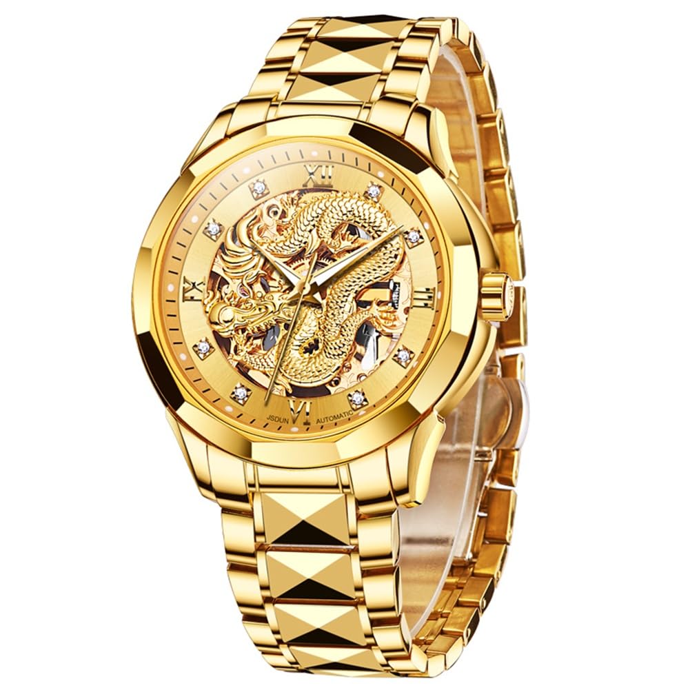 Reloj Olevs Gold Para Hombre Mecánico Automático De Acero Tungsteno - Venta Internacional.