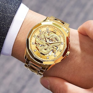 Foto 2 | Reloj Olevs Gold Para Hombre Mecánico Automático De Acero Tungsteno - Venta Internacional.