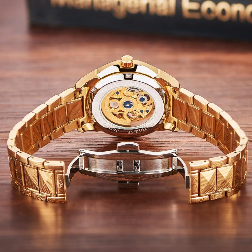 Foto 5 pulgar | Reloj Olevs Gold Para Hombre Mecánico Automático De Acero Tungsteno - Venta Internacional.