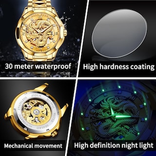 Foto 6 | Reloj Olevs Gold Para Hombre Mecánico Automático De Acero Tungsteno - Venta Internacional.