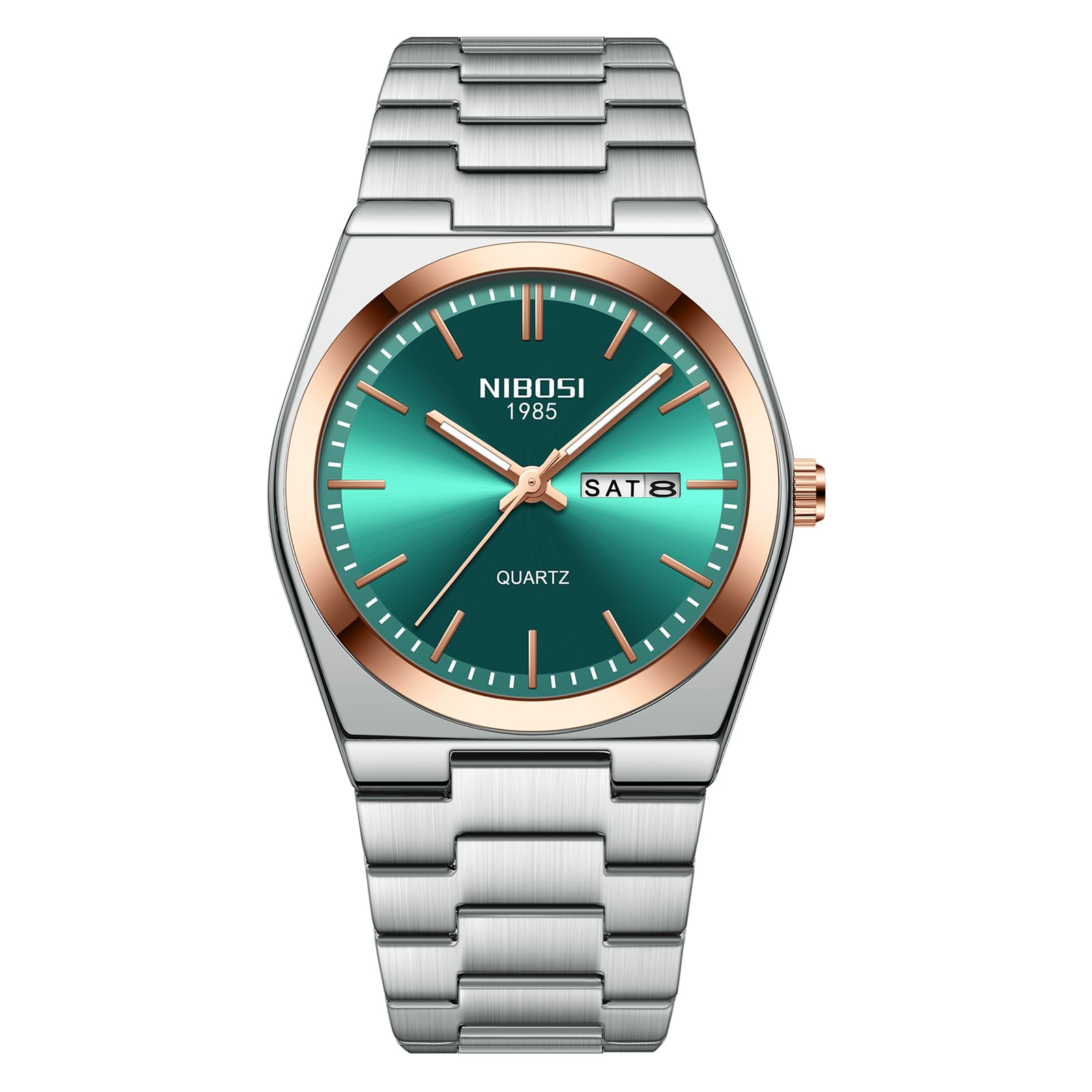 Foto 3 pulgar | Reloj De Cuarzo Analógico Nibosi Para Hombre Con Fecha De Día Y Acero Inoxidable - Venta Internacional.