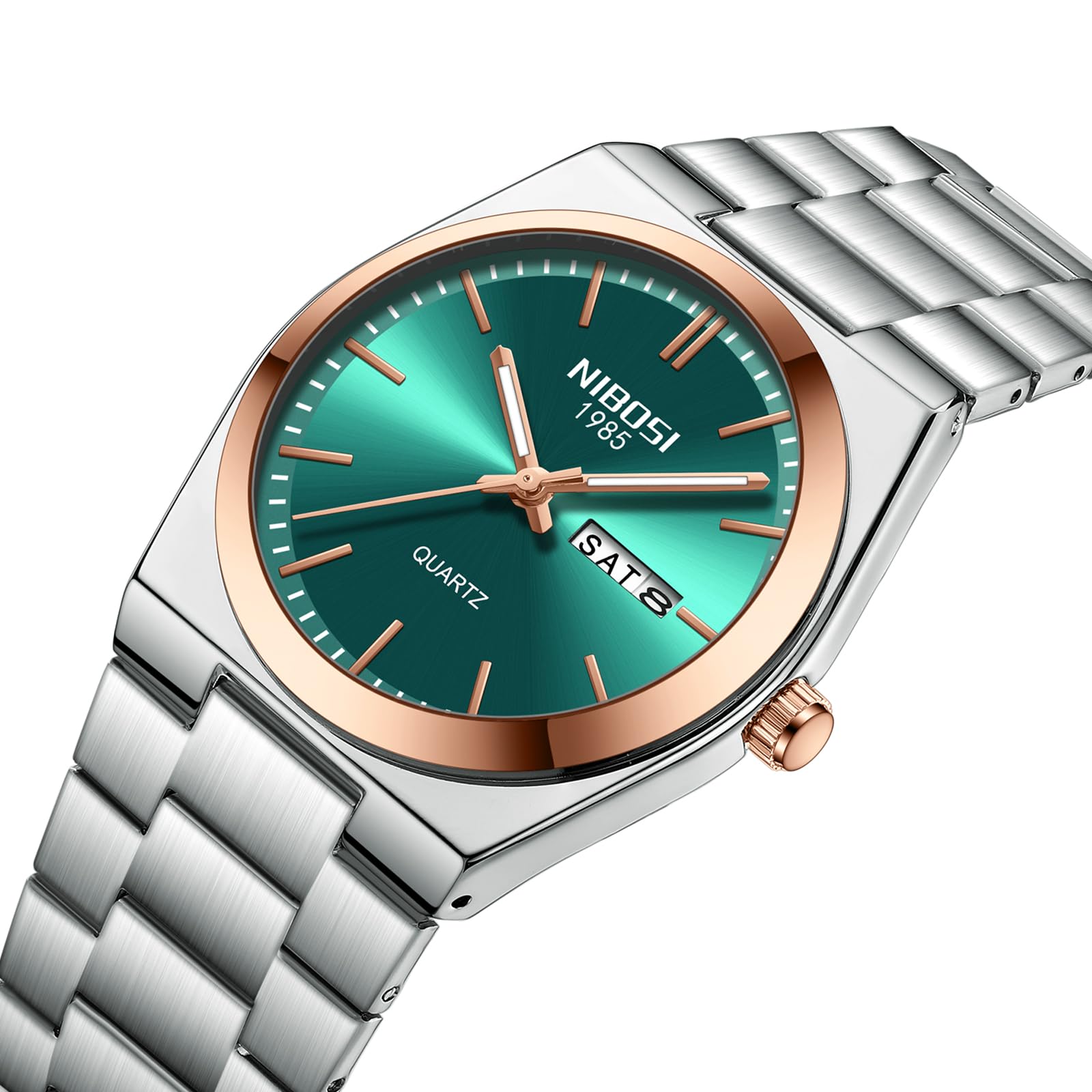 Foto 4 pulgar | Reloj De Cuarzo Analógico Nibosi Para Hombre Con Fecha De Día Y Acero Inoxidable - Venta Internacional.