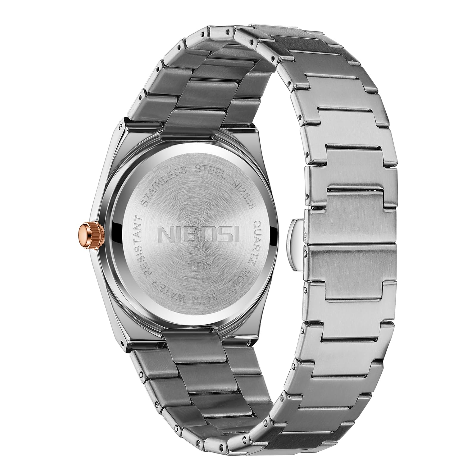Foto 5 pulgar | Reloj De Cuarzo Analógico Nibosi Para Hombre Con Fecha De Día Y Acero Inoxidable - Venta Internacional.