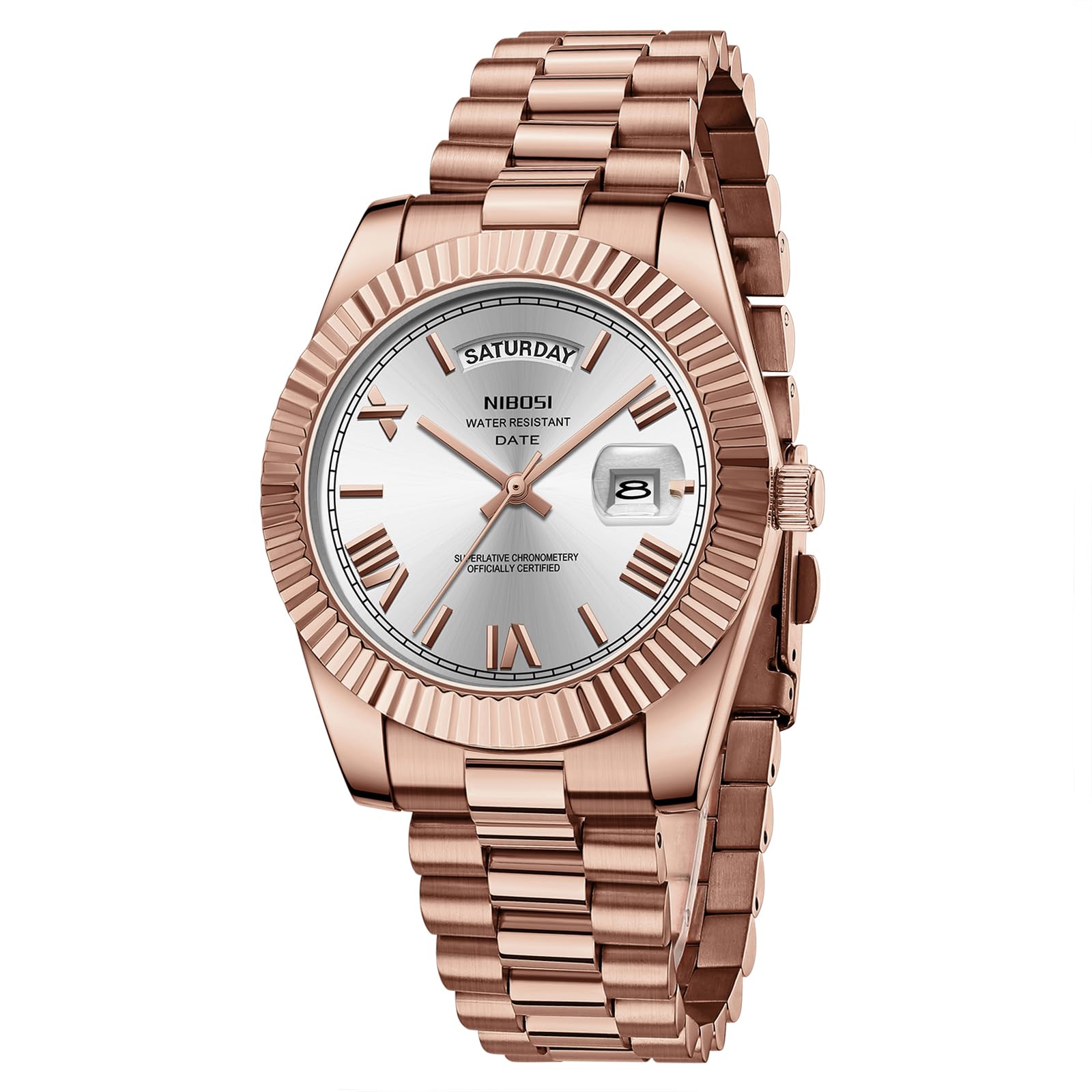 Foto 2 pulgar | Reloj Nibosi A12-rose White Analog Quartz Para Hombre - Venta Internacional.
