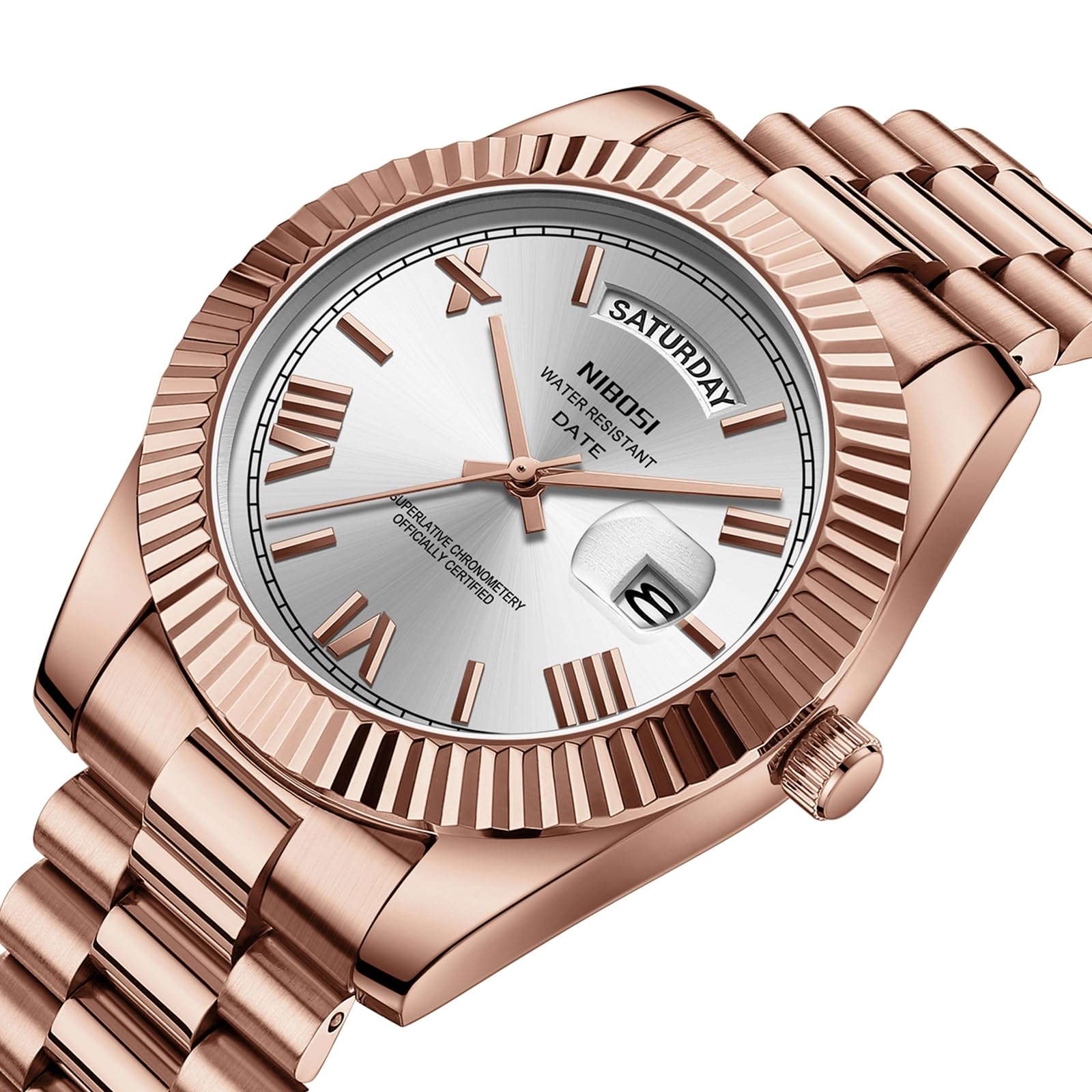 Foto 4 pulgar | Reloj Nibosi A12-rose White Analog Quartz Para Hombre - Venta Internacional.