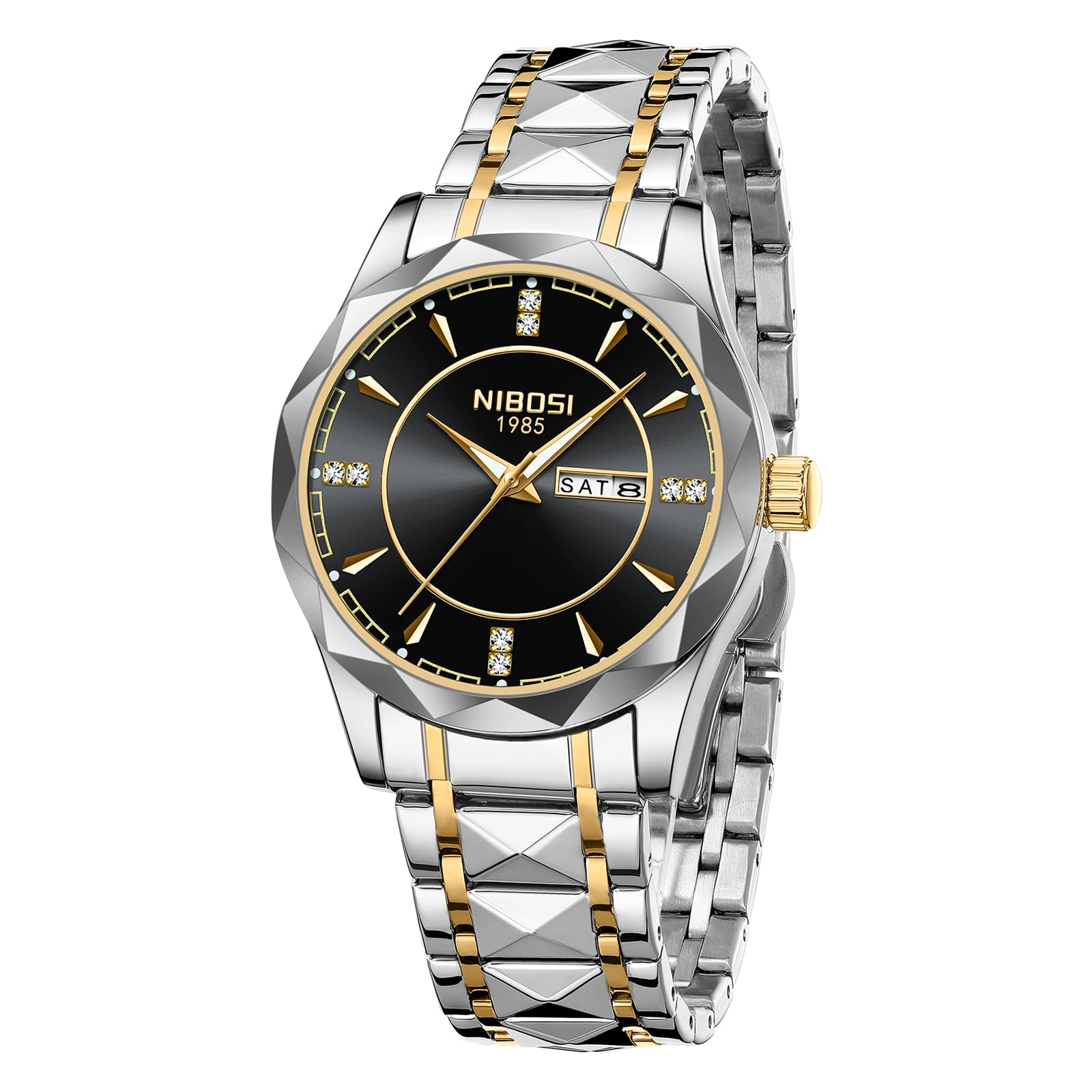 Reloj Nibosi Analógico Impermeable Diamond Day-date Para Hombre - Venta Internacional.