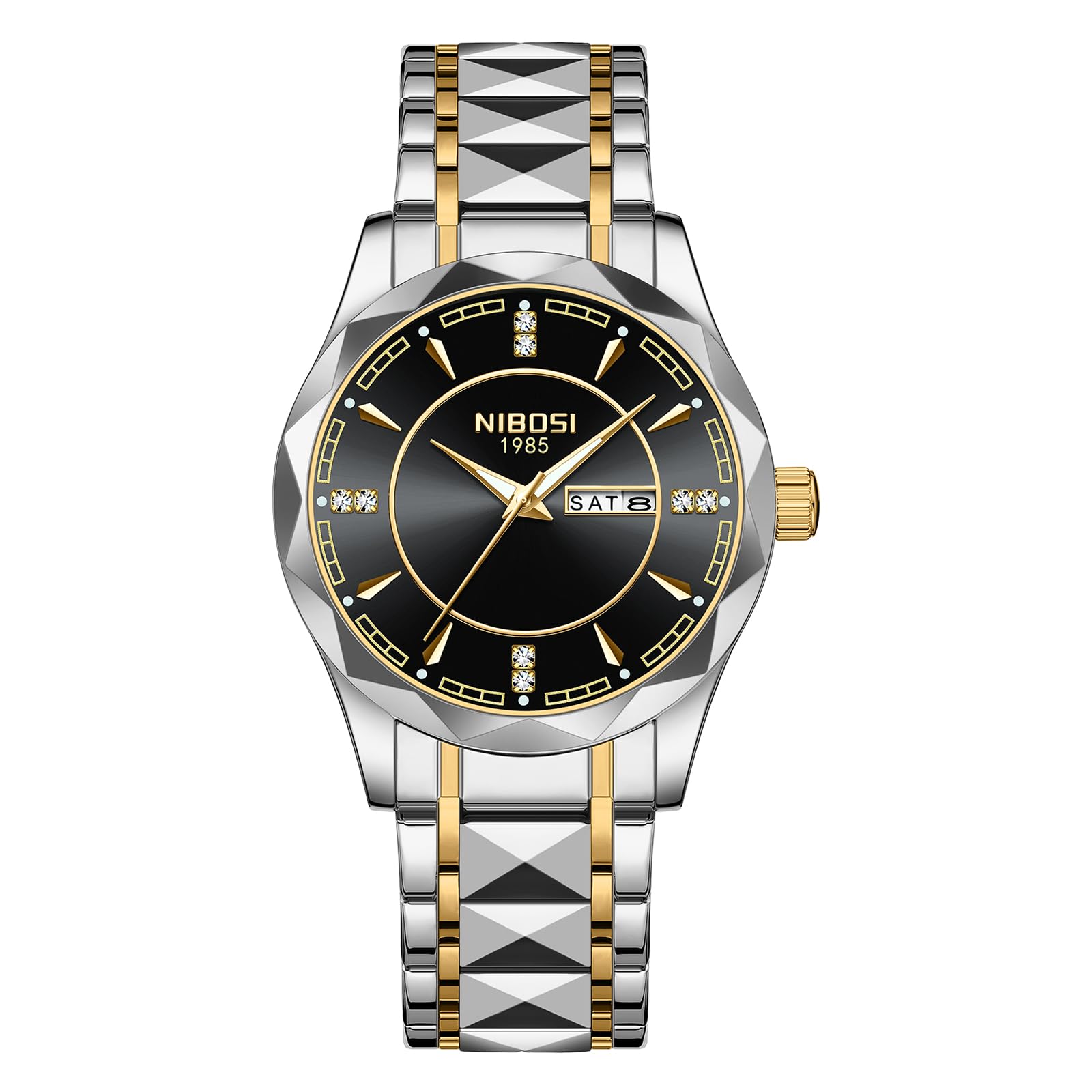 Foto 3 pulgar | Reloj Nibosi Analógico Impermeable Diamond Day-date Para Hombre - Venta Internacional.