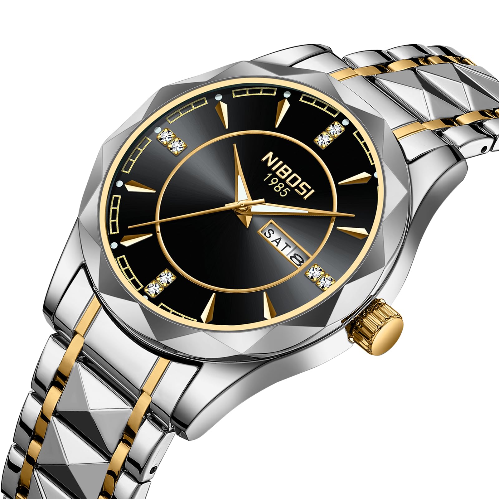 Foto 4 pulgar | Reloj Nibosi Analógico Impermeable Diamond Day-date Para Hombre - Venta Internacional.