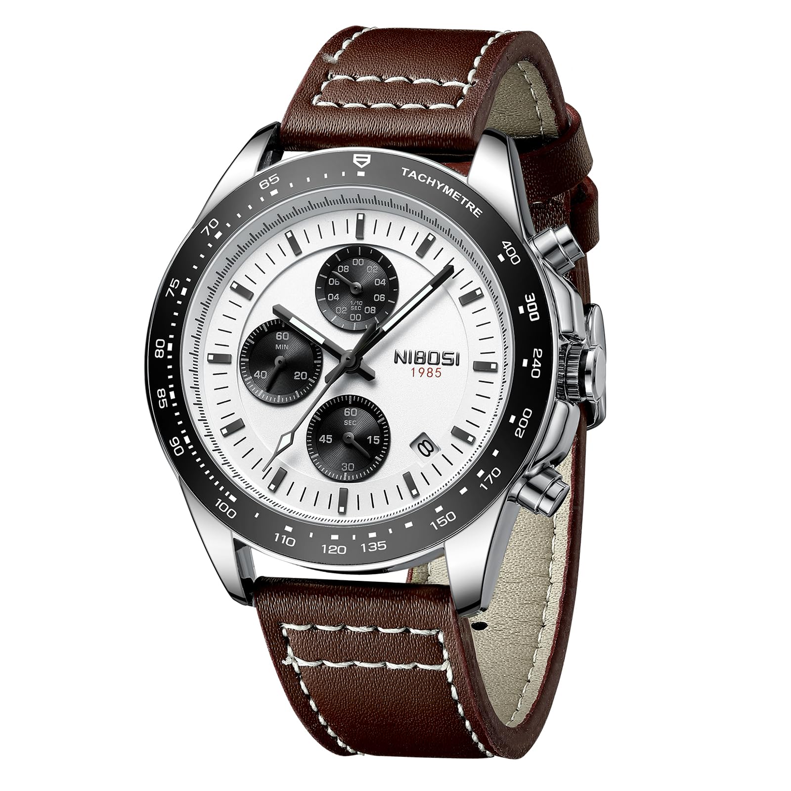 Foto 2 pulgar | Reloj Nibosi Analog Chronograph Quartz Leather Para Hombre - Venta Internacional.