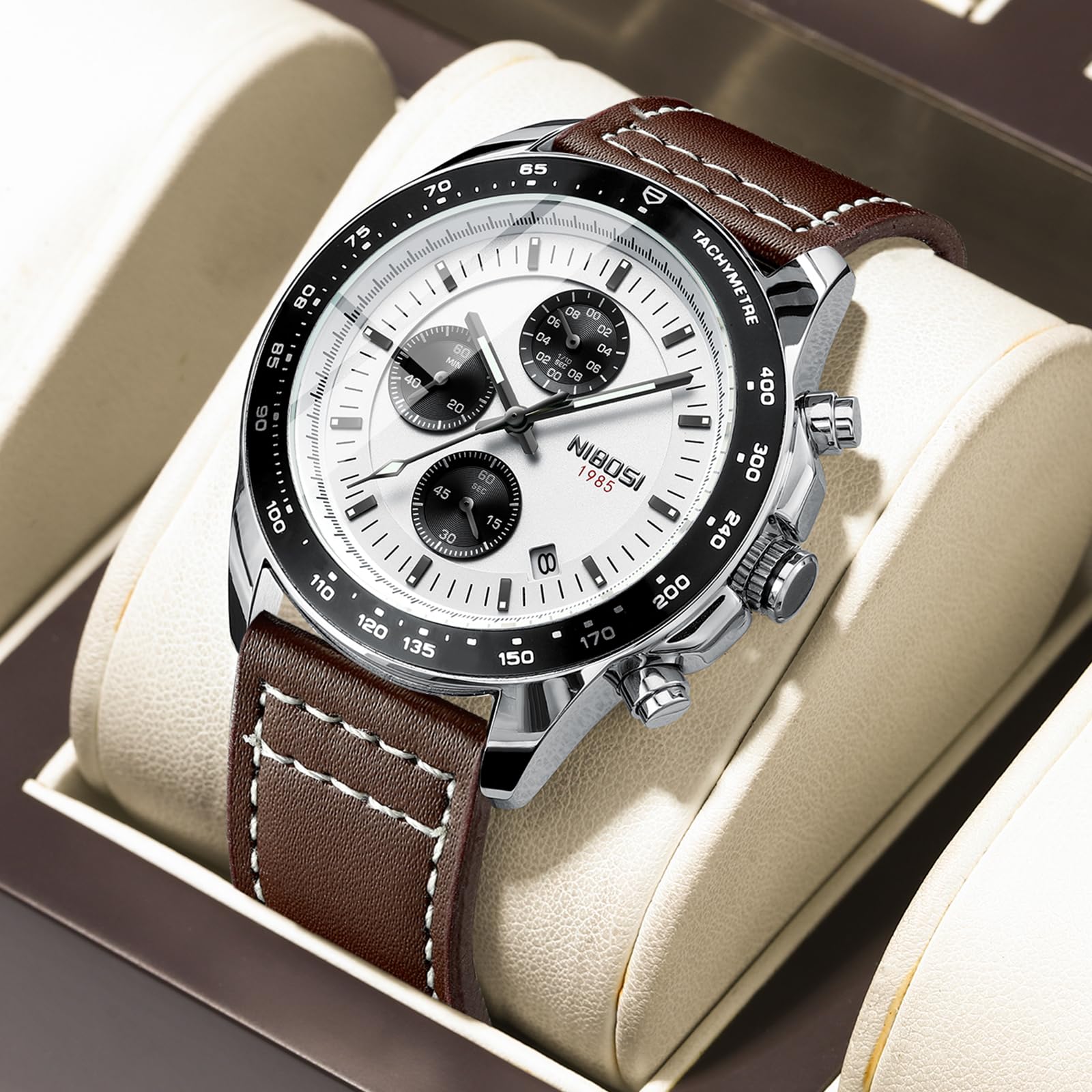 Foto 5 pulgar | Reloj Nibosi Analog Chronograph Quartz Leather Para Hombre - Venta Internacional.