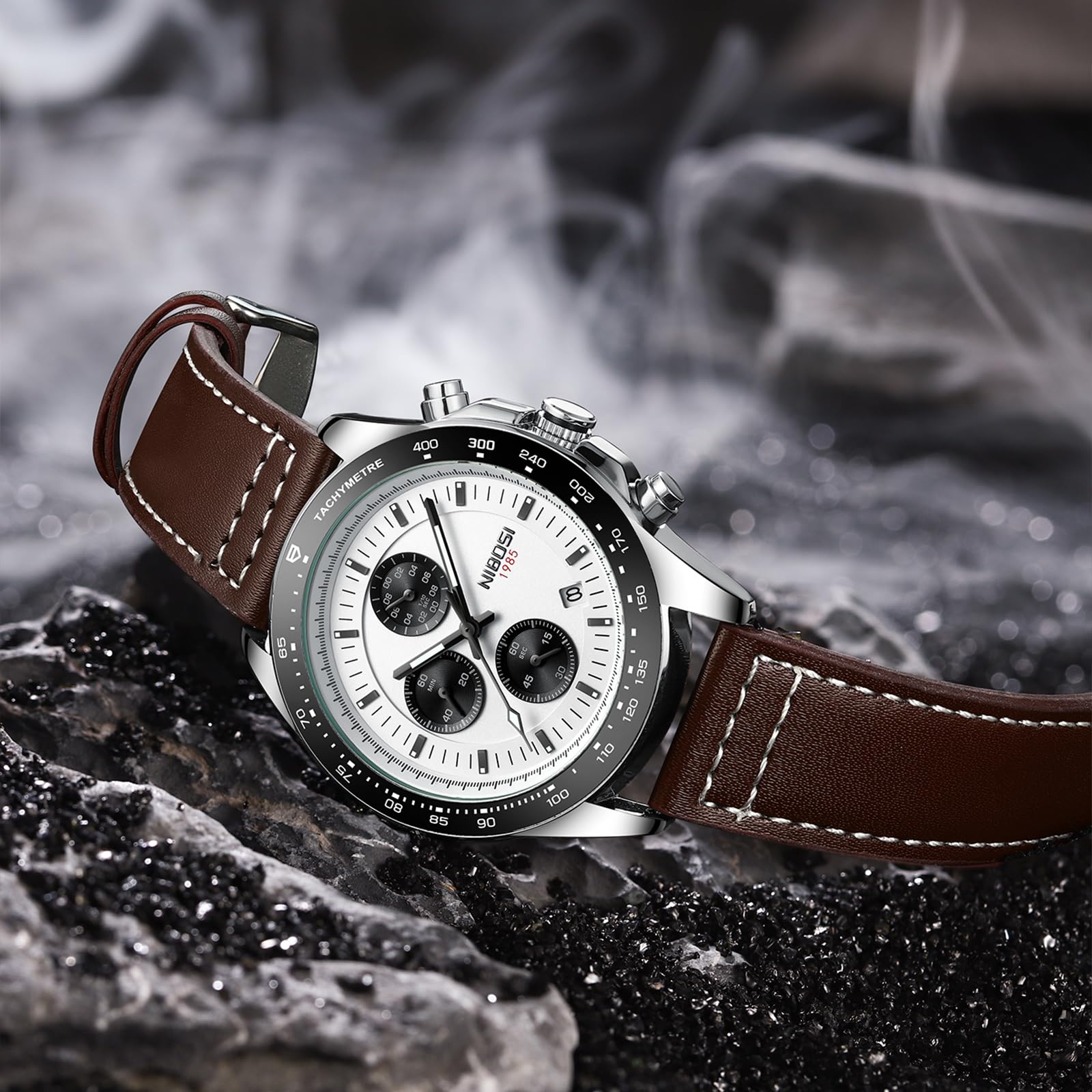 Foto 6 pulgar | Reloj Nibosi Analog Chronograph Quartz Leather Para Hombre - Venta Internacional.