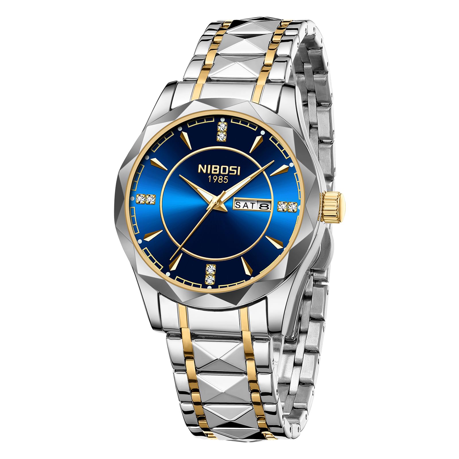 Reloj Nibosi Analógico Impermeable Diamond Day-date Para Hombre - Venta Internacional.