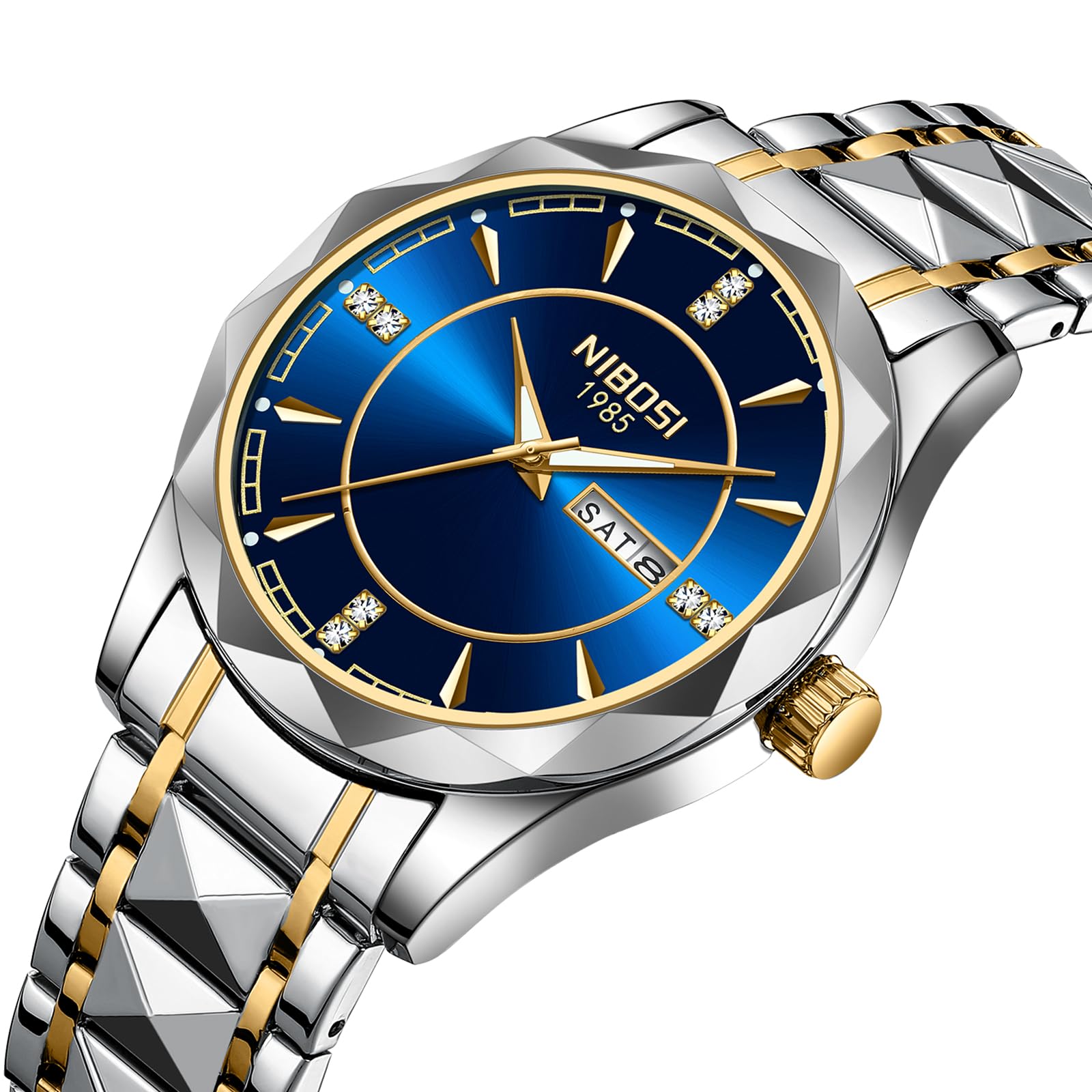 Foto 4 pulgar | Reloj Nibosi Analógico Impermeable Diamond Day-date Para Hombre - Venta Internacional.