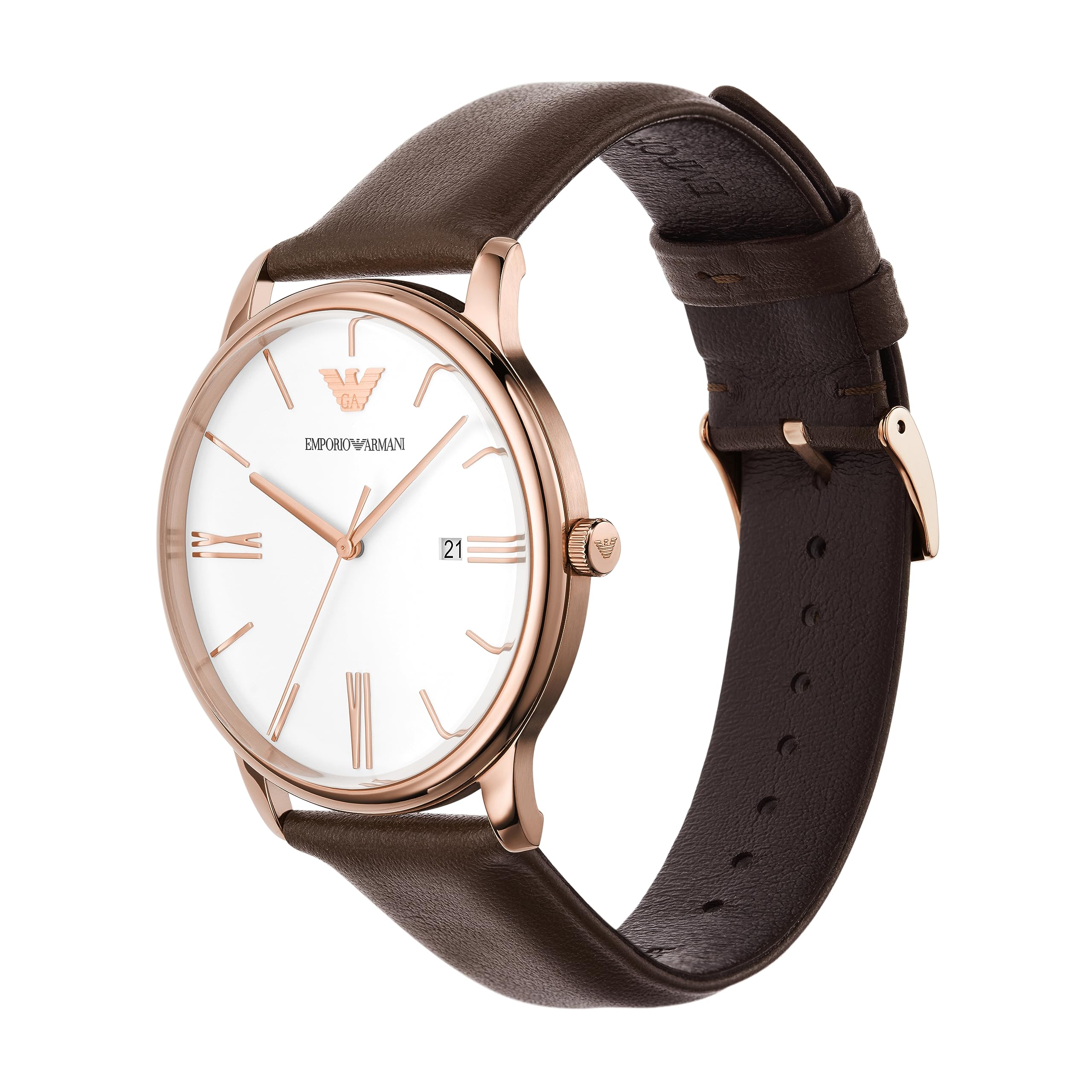 Foto 6 pulgar | Reloj Emporio Armani Ar11572 Para Hombre, 42 Mm, 3 Manecillas, Piel Marrón - Venta Internacional.