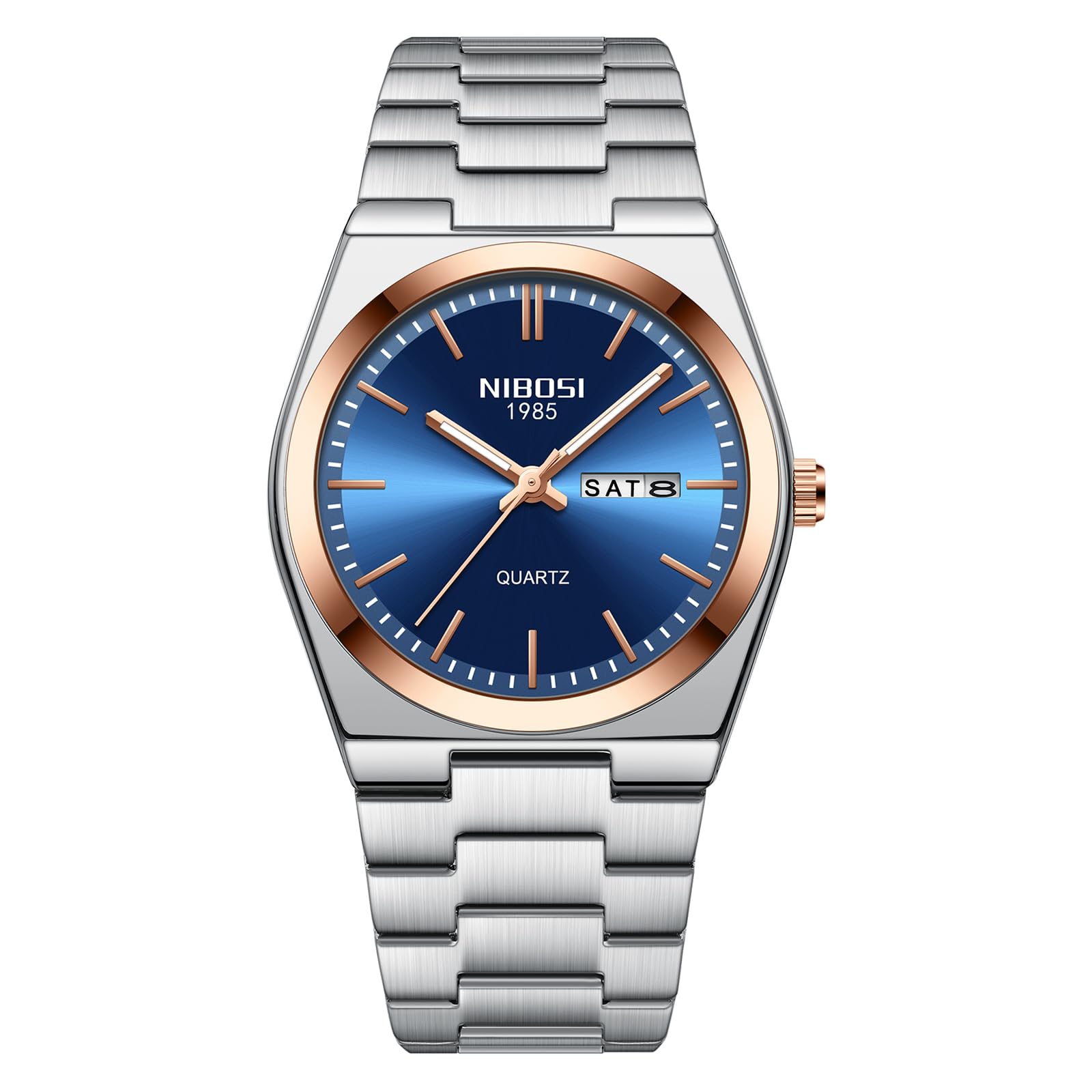 Foto 3 pulgar | Reloj De Cuarzo Analógico Nibosi Para Hombre Con Fecha De Día Y Acero Inoxidable - Venta Internacional.