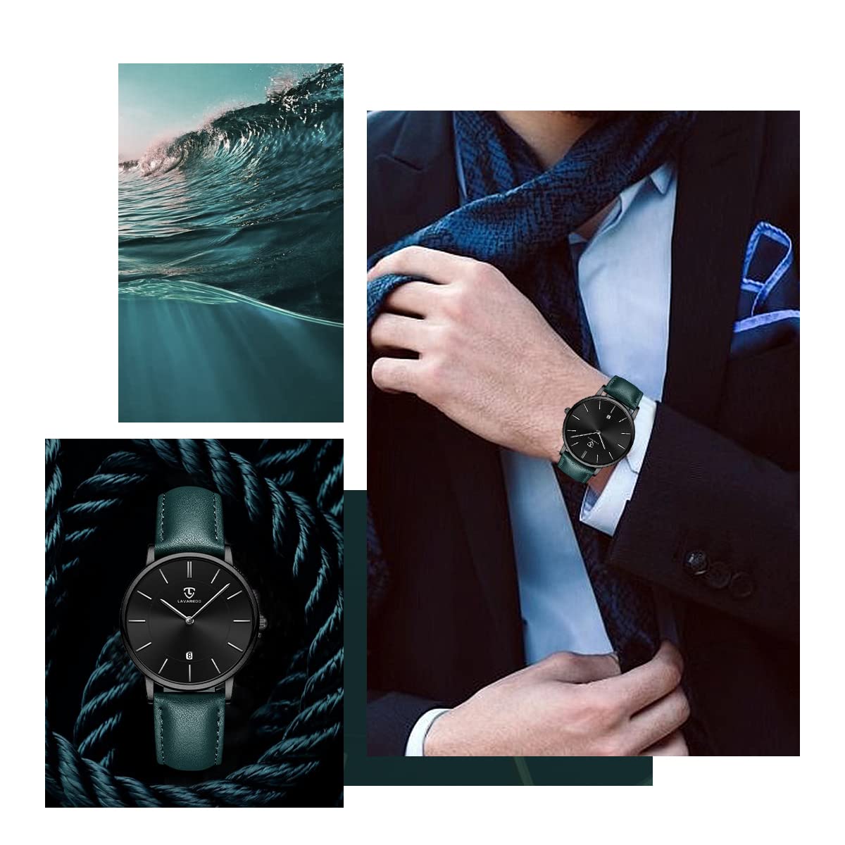 Foto 4 pulgar | Reloj L Lavaredo Para Hombre Llavaredo De Piel Extremadamente Fina - Venta Internacional.