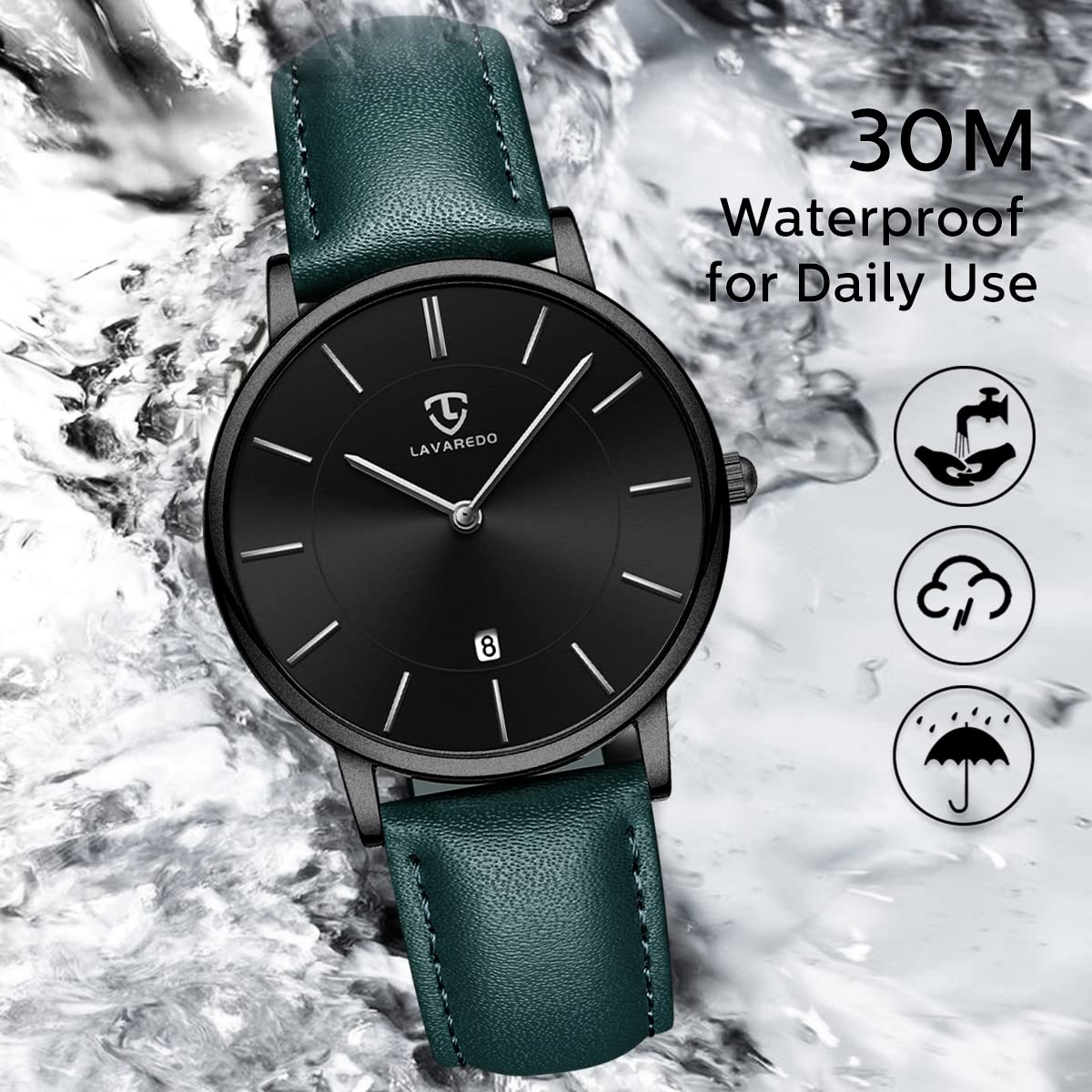 Foto 5 pulgar | Reloj L Lavaredo Para Hombre Llavaredo De Piel Extremadamente Fina - Venta Internacional.
